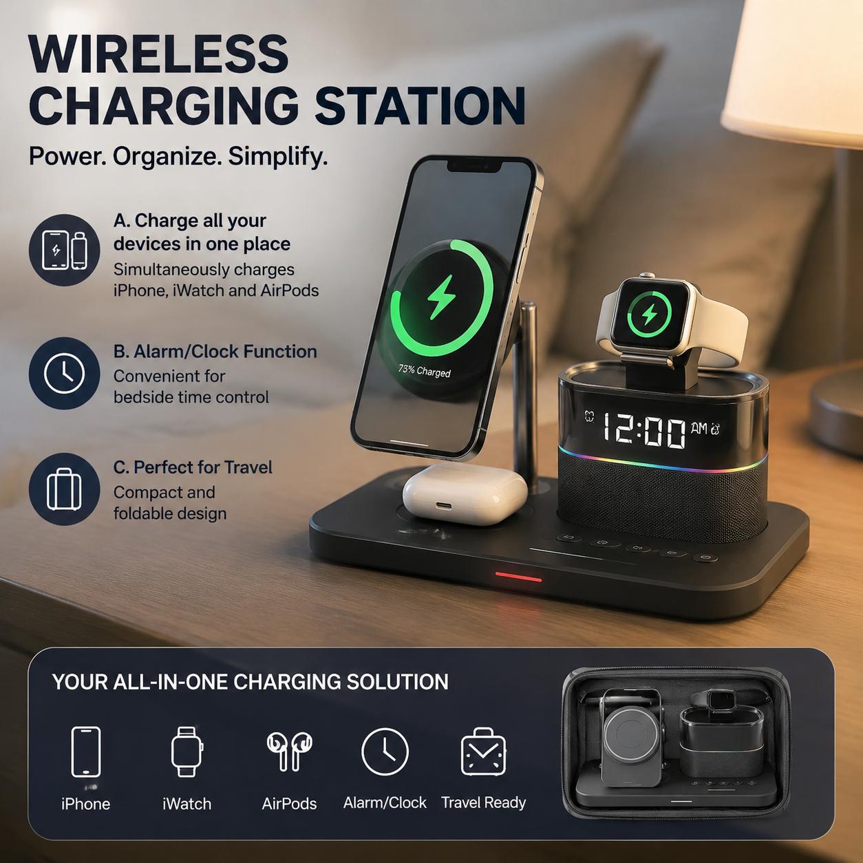 Micro Usb Cable - Manyetik Kablosuz Şarj İstasyonu, Telefon Serisi