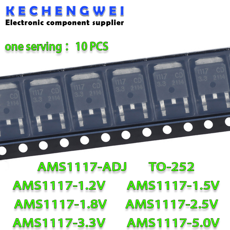 Ams1117 Module - 10 adet/grup AMS1117CD-ADJ AMS1117-5.0 AMS1117CD-3.3 AMS1117CD-1.5