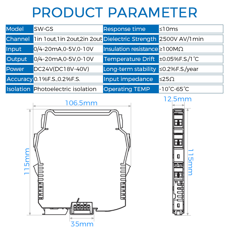 DC Sinyal İzolatörü 4-20mA 0-2 - Dc Dc Converter incelemesi ve fiyatı