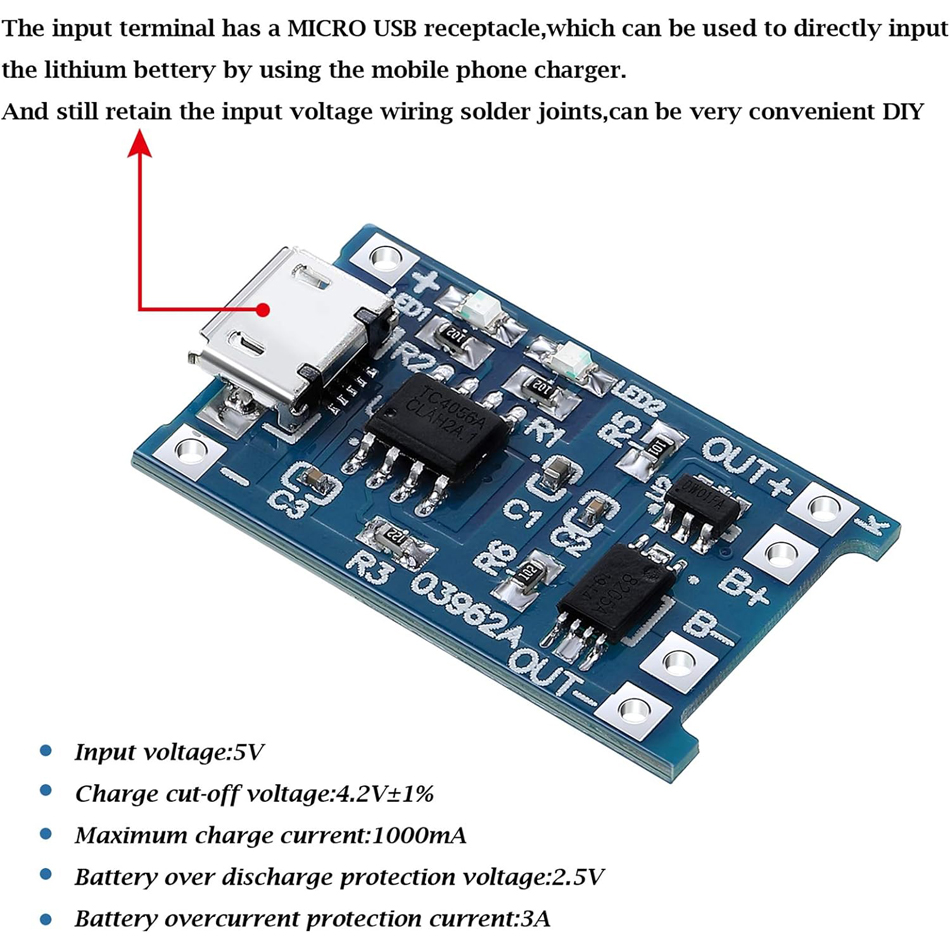 20 adet TP4056 1A 5V lityum pi - Tp4056 Module incelemesi ve fiyatı