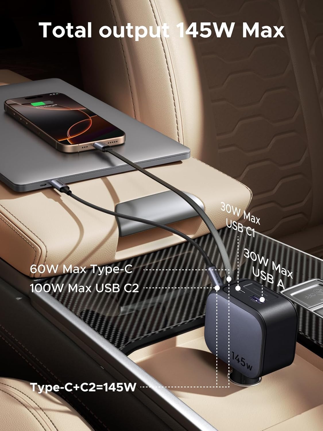 UGREEN 145W 3C1A Geri Çekilebi - Usb C Cable incelemesi ve fiyatı