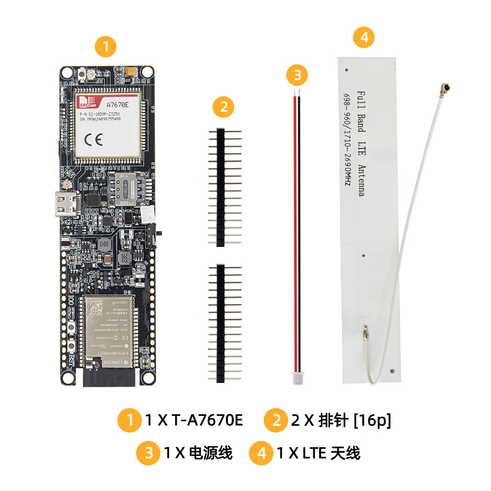 LILYGO T-A7670E ESP32 Geliştir - Esp32 Battery Holder Lipo incelemesi ve fiyatı